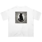 動物デザイングッズの黒猫 オーバーサイズTシャツ