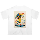 AQUAMETAVERSEのカラフルな雨の日  Hime  2530 Oversized T-Shirt