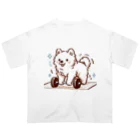 ke__to_isurugiの筋トレサモエド犬(女性向け) オーバーサイズTシャツ