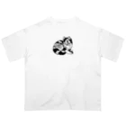 eveeveの浮世絵の三毛猫　白黒 Oversized T-Shirt