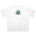 アニマルホビーズのサッカーパンダ Oversized T-Shirt