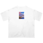 AQUAMETAVERSEの富士山とさくら Oversized T-Shirt