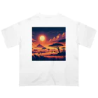 MKTU51のアフリカン　サバンナ　夕日 オーバーサイズTシャツ