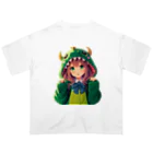 ドラゴンとわたしのドラ娘！グリーン オーバーサイズTシャツ