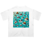 GDWEEDのサメ 夏 オーバーサイズTシャツ