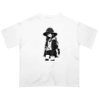 モノクロ美少女の悲しみ美少女モノクロ オーバーサイズTシャツ