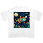 AI Fantasy Art ShopのFlying Shark Oversized T-Shirt