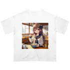 SWQAのうどんを食べるjk オーバーサイズTシャツ