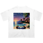 Paradise ExploreのMoonlit Palm Haven オーバーサイズTシャツ