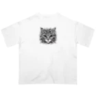 @猫グッズ製作所の芸術ねこ鉛筆まる Oversized T-Shirt