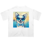 ちゃび助のメガネ犬 オーバーサイズTシャツ