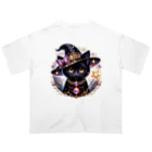 黒猫ギャラリー🐈‍⬛の黒猫の魔法使い Oversized T-Shirt