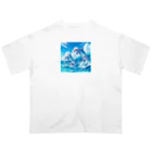 snow-birdの海で遊ぶイルカたちの楽しい風景 Oversized T-Shirt