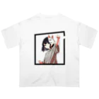 キツネビの狐面少女の枠なぐり👊 オーバーサイズTシャツ