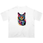 japanese-creatorの猫　デザインTシャツ　アート　グラフィック オーバーサイズTシャツ