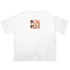 us shopのネコとウサギの戯れ Oversized T-Shirt