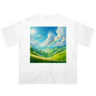 Rパンダ屋の「美しい緑の風景」グッズ オーバーサイズTシャツ