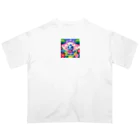 ドット職人のピクセルアート 恐竜の子ども Oversized T-Shirt