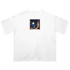 ドット絵グッズ販売の満月の夜 Oversized T-Shirt