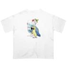 ねんこね。未来子のルリコンゴウインコ オーバーサイズTシャツ