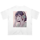 lamlamのヘッドフォンをしている女の子 オーバーサイズTシャツ