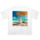 猫と紡ぐ物語の南国の海で一時のバカンスを楽しむ Oversized T-Shirt