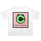 雑貨屋kerori(ザッカヤケロリ）のCute Frog Donut（キュートフロッグドーナツ） Oversized T-Shirt