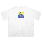 Yomi09のカラフルクジラ オーバーサイズTシャツ