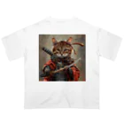 AQUAMETAVERSEの猫サムライ・ミケ　Tomoe bb 2712 オーバーサイズTシャツ