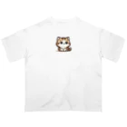 キュートなイラストSHOPのかわいい猫ちゃんデザイン☆LINE風アイテム　Lサイズ有 オーバーサイズTシャツ