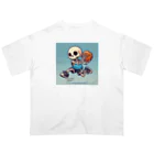 Oz techのスカルフープ：ゴーストプレイヤーのダンクショット Oversized T-Shirt