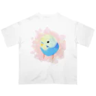 まめるりはことりのまるまるセキセイインコ【まめるりはことり】 オーバーサイズTシャツ