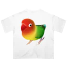 まめるりはことりのボタンインコ　おすましルリゴシボタンインコ【まめるりはことり】 Oversized T-Shirt