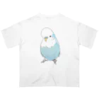 まめるりはことりの可愛いジャンボセキセイインコ【まめるりはことり】 オーバーサイズTシャツ