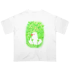 Lily bird（リリーバード）の豆苗まみれの白文鳥 オーバーサイズTシャツ