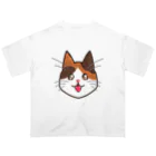 コナカマ通販SUZURI支店の三毛猫ちゃん オーバーサイズTシャツ