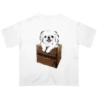 犬グッズの店しえるぶるーの箱入りペキニーズ(ホワイト) オーバーサイズTシャツ