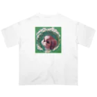 NORIMA'S SHOP のかわいいシーズー 犬と雪柳のフラワーリース Oversized T-Shirt