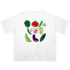 Draw freelyの夏野菜とぶたくん オーバーサイズTシャツ