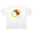 Kotetsu diary(SUZURI店)のシマエナガ×お弁当 Oversized T-Shirt