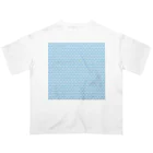 ヨープキャンが気になったの魚玉模様 ブルー Oversized T-Shirt