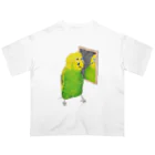 森図鑑の[森図鑑]セキセイインコと鏡 オーバーサイズTシャツ