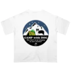 Kazunari0420のCamp  with Dog (Border collie) Oversized T-Shirt