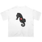 生物＝ケモノのヲ店の『tiles』Sea horse Oversized T-Shirt