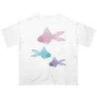 Alba spinaの金魚３匹 くすみパステル オーバーサイズTシャツ