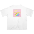 ホームタウンスター　Hometown Star の虹雲と半月（夕焼け）　Rainbow Cloud and the Half-Moon (Sunset) オーバーサイズTシャツ