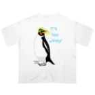 LalaHangeulのRockhopper penguin　(イワトビペンギン) オーバーサイズTシャツ