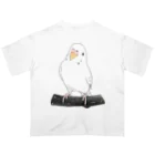 まめるりはことりのまったりセキセイインコちゃん【まめるりはことり】 オーバーサイズTシャツ