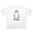 MrKShirtsのPengin (ペンギン) 黒デザイン オーバーサイズTシャツ