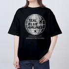 Teal Blue CoffeeのTEAL BLUE AIRLINES - grayscale Ver. - Oversized T-Shirt